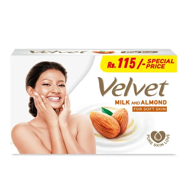 Velvet Soap Milk & Almond 70G- Rs.115/-