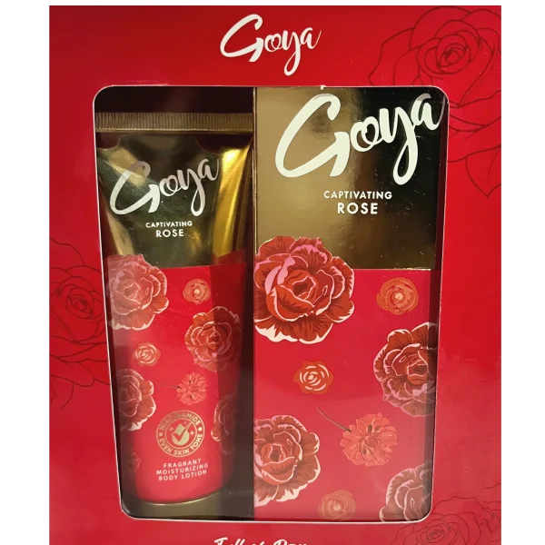Goya Captivating Rose Body Lotion & Cologne Red Gift Box