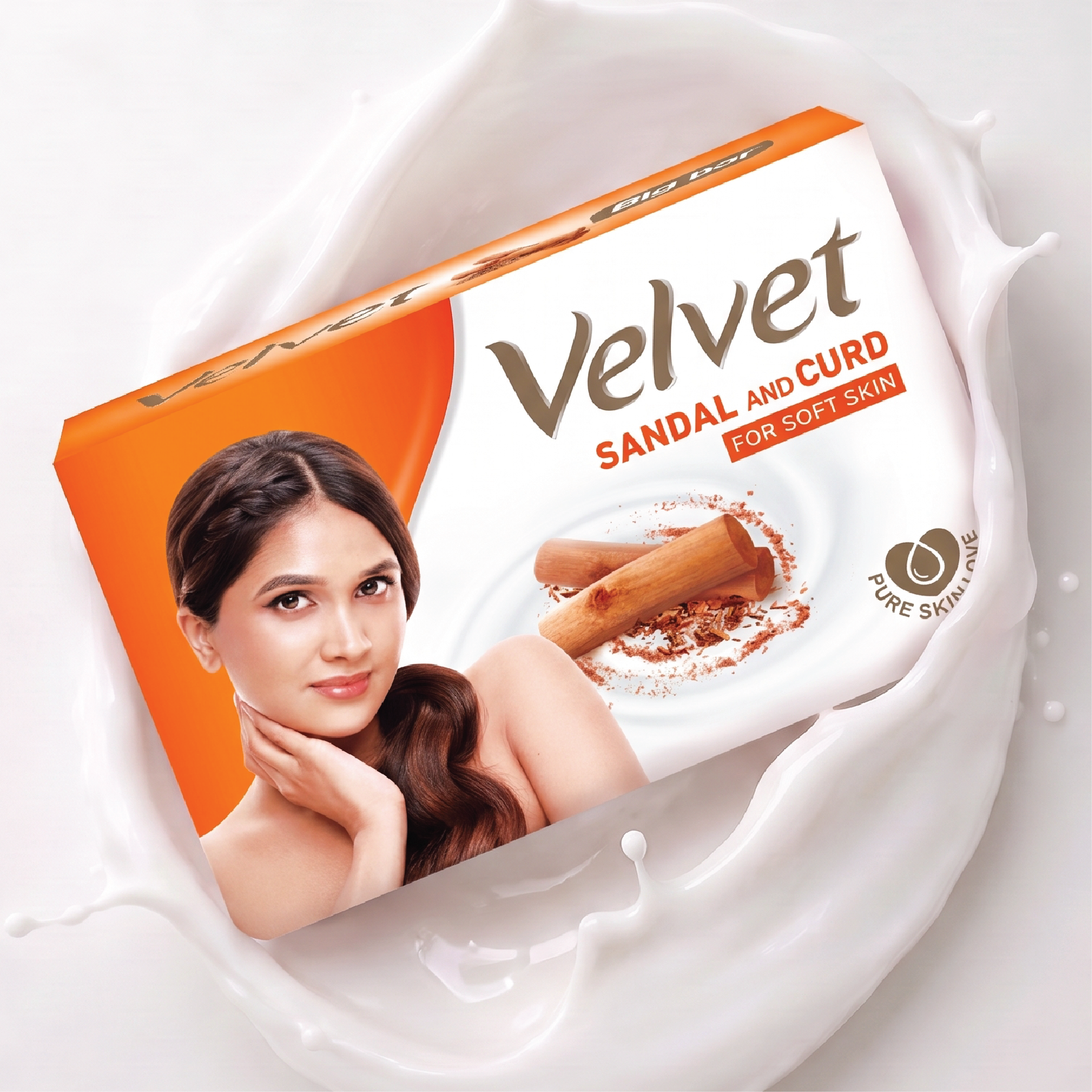 Velvet Soap_Velvet BL-02 Velvet Soap Sandal & Curd 95G - Image 1
